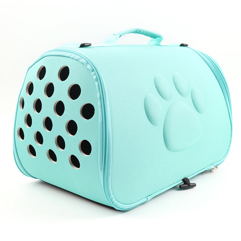 Outgoing Foldable Pet Backpack Solid Color Footprint EVA Pet Folding Bag Dog Outgoing Shoulder Bag