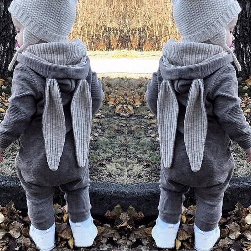 ins foreign trade wish Amazon hot sale baby child big ears rabbit conjoined l hooded zipper climbing suit ha