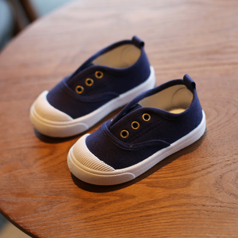 2020 spring and autumn new baby canvas shoes boys indoor shoes girls white shoes kindergarten students shoes wholesale