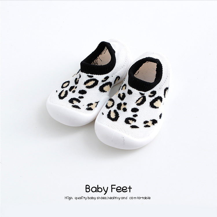 Factory goods ins Korean version of spring and summer leopard print children's indoor shoes wear-resistant non-slip baby socks shoes baby toddler shoes