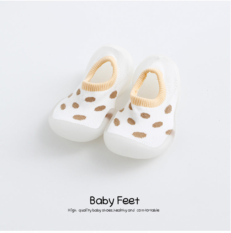 Factory goods ins Korean version of spring and summer leopard print children's indoor shoes wear-resistant non-slip baby socks shoes baby toddler shoes