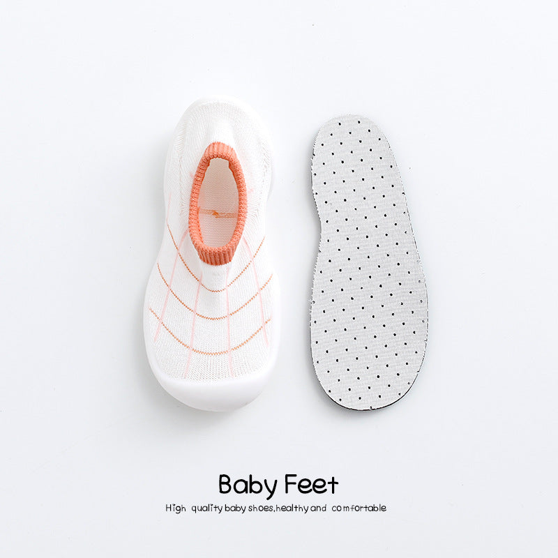 Factory goods ins Korean version of spring and summer leopard print children's indoor shoes wear-resistant non-slip baby socks shoes baby toddler shoes