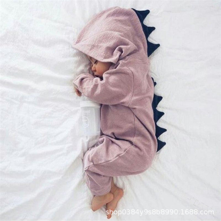 2019 foreign trade INS fashion Europe and the United States cute dinosaur hooded one-piece baby romper romper seven colors four yards