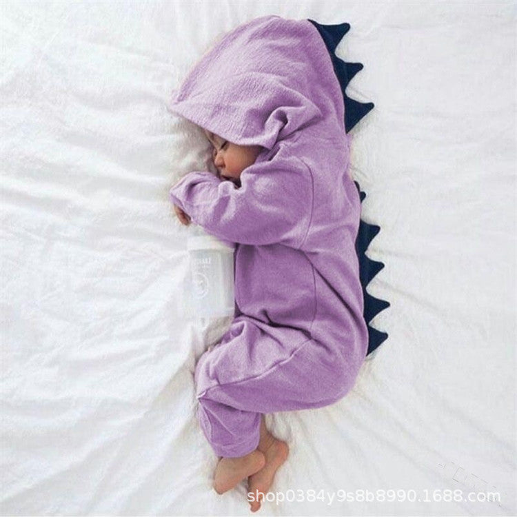 2019 foreign trade INS fashion Europe and the United States cute dinosaur hooded one-piece baby romper romper seven colors four yards