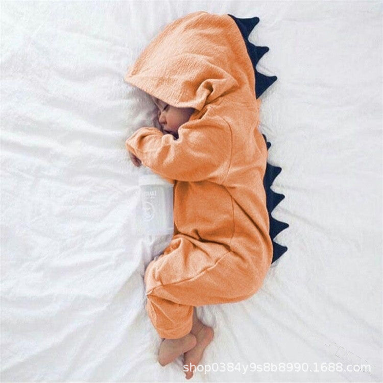 2019 foreign trade INS fashion Europe and the United States cute dinosaur hooded one-piece baby romper romper seven colors four yards