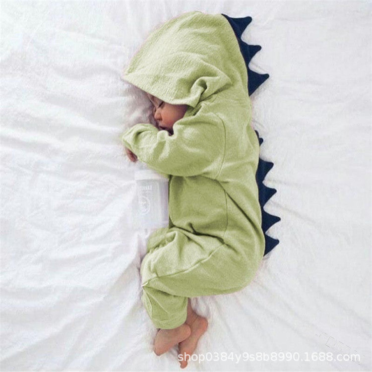2019 foreign trade INS fashion Europe and the United States cute dinosaur hooded one-piece baby romper romper seven colors four yards