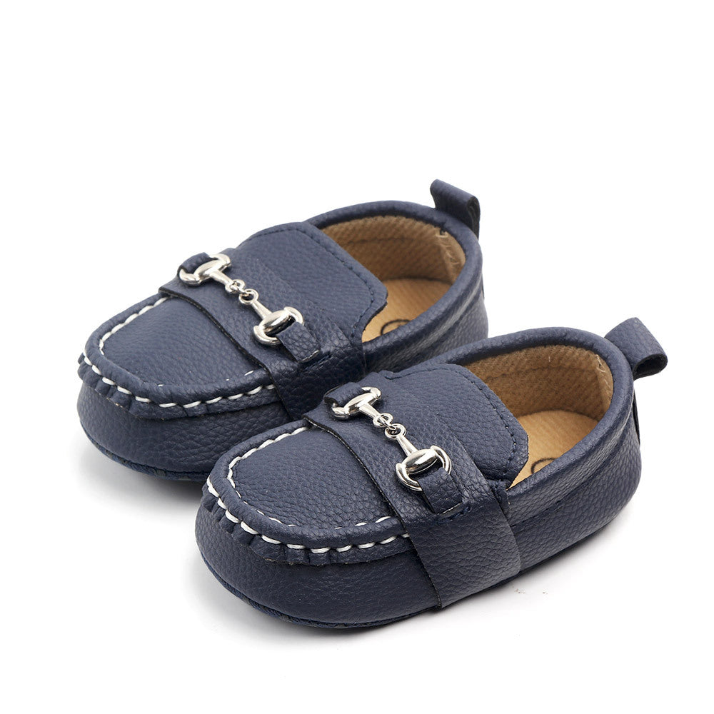 Spring and Autumn models baby iron buckle peas shoes PU baby pre-toddler shoes D2081