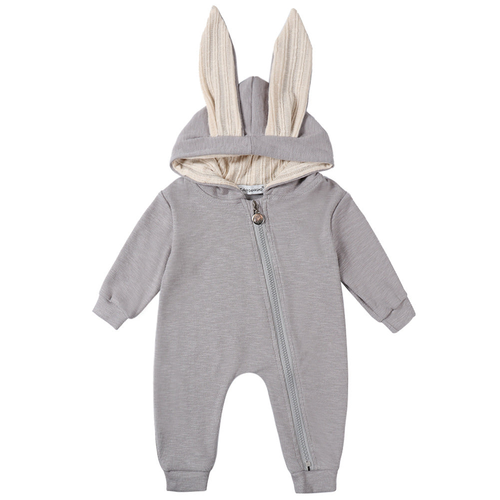 ins foreign trade wish Amazon hot sale baby child big ears rabbit conjoined l hooded zipper climbing suit ha