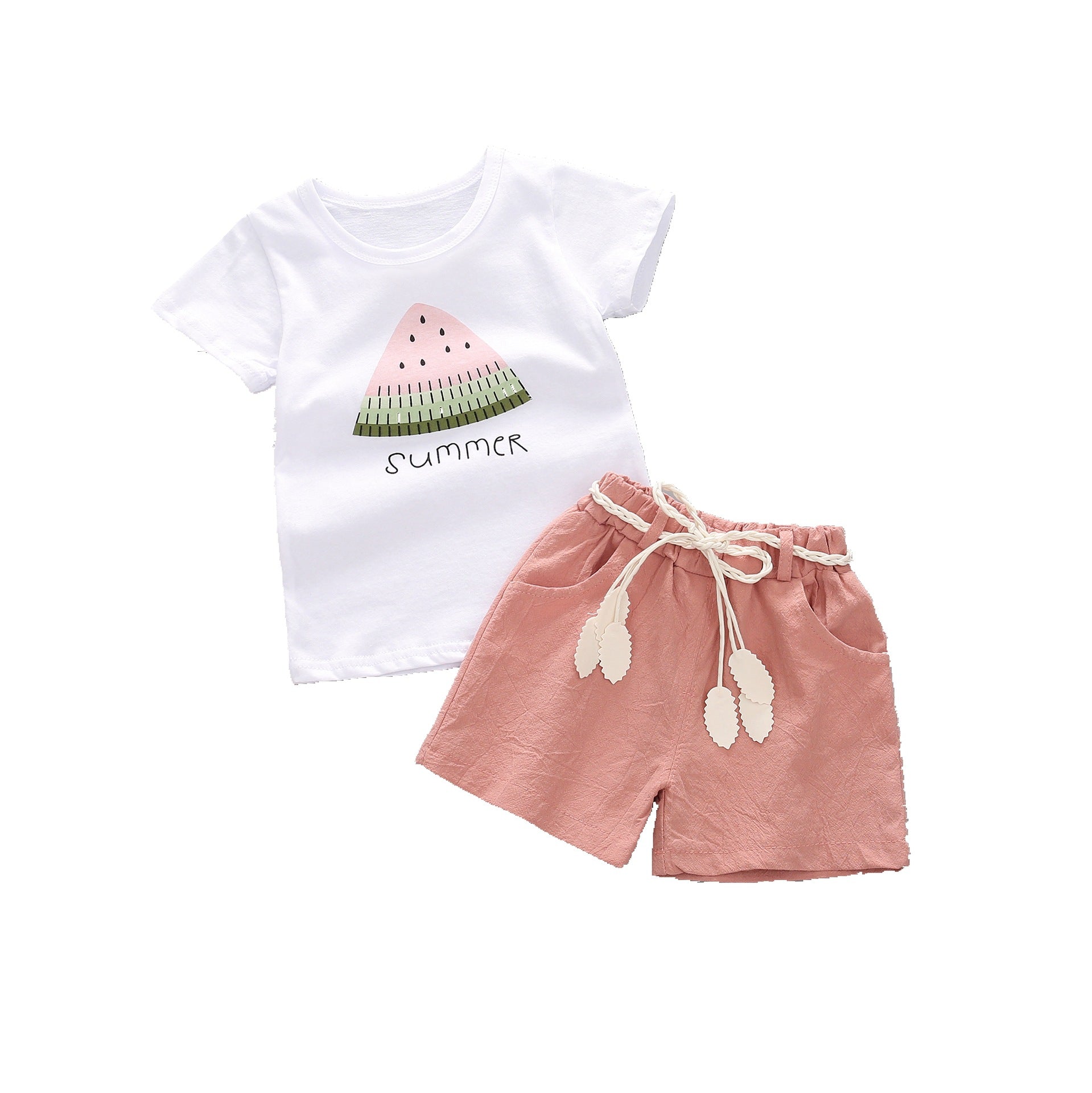 Infant and baby children's clothing summer new style clothing children's cartoon short-sleeved casual T-shirt suit two-piece set wholesale