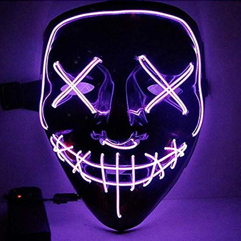 Spot Amazon Halloween EL glow mask Black light cold mask KTV dance party led mask