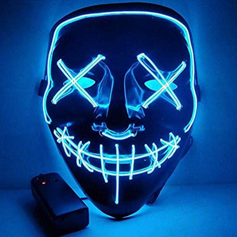 Spot Amazon Halloween EL glow mask Black light cold mask KTV dance party led mask