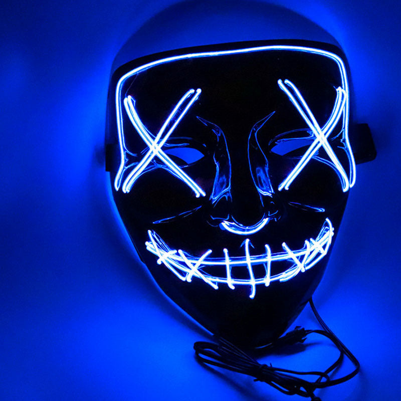 Spot Amazon Halloween EL glow mask Black light cold mask KTV dance party led mask