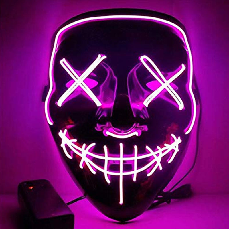 Spot Amazon Halloween EL glow mask Black light cold mask KTV dance party led mask