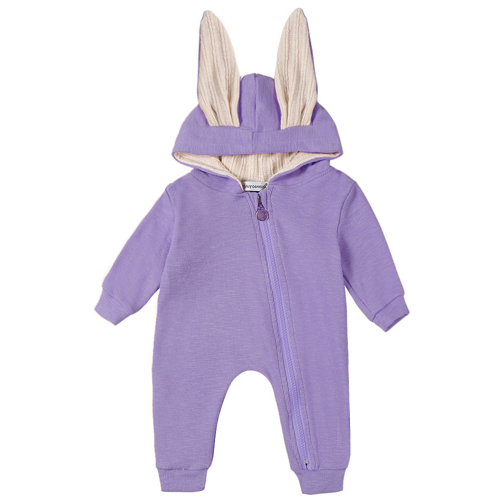 ins foreign trade wish Amazon hot sale baby child big ears rabbit conjoined l hooded zipper climbing suit ha