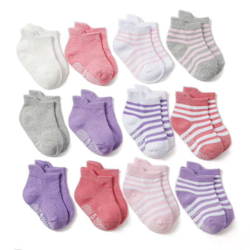 Amazon KID'S BASIC children's socks spring and summer children's socks baby socks boys pure cotton boat socks children's socks