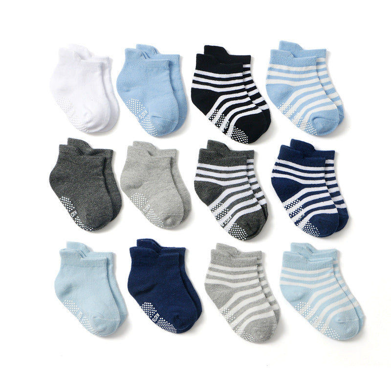 Amazon KID'S BASIC children's socks spring and summer children's socks baby socks boys pure cotton boat socks children's socks