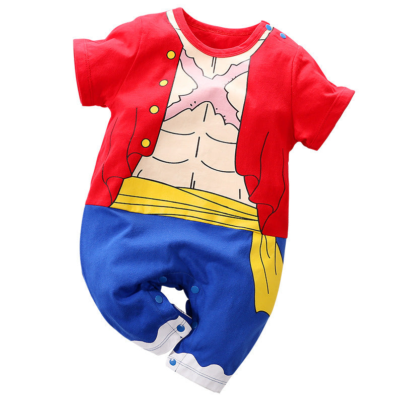 Baby Spring and Autumn Clothing Cotton Long Sleeve Harness Category A Outerwear Animation Themed Newborn Onesie Romper