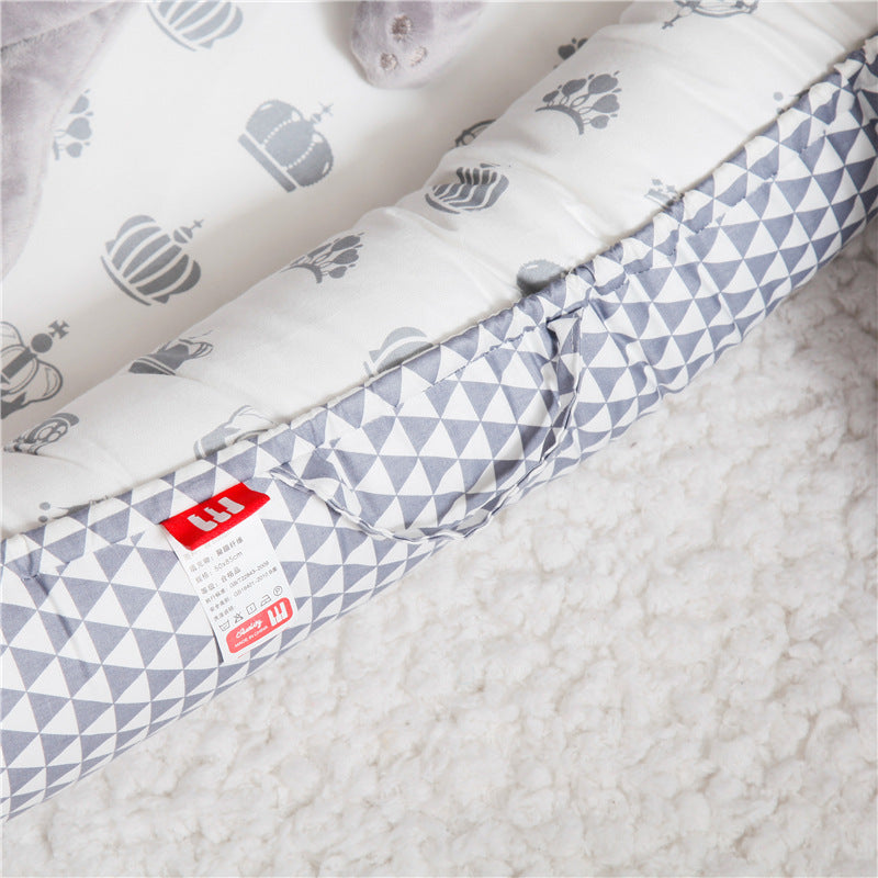 Cross-border folding removable and washable pressure-proof crib mid-bed bionic full detachable baby pillow travel crib