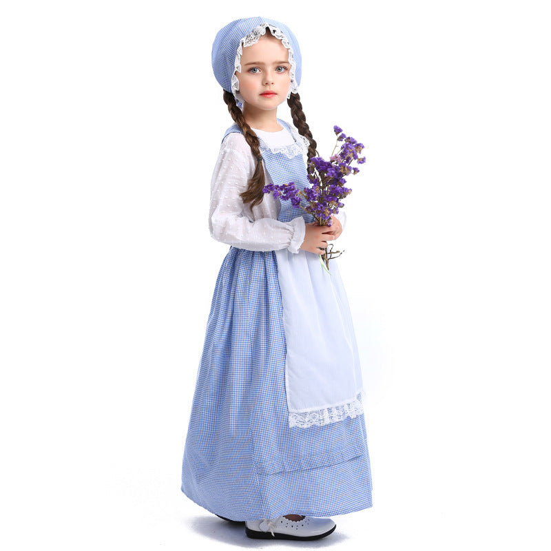 Children's drama stage performance costume Halloween costume European pastoral style farm dress flower shop girl dress