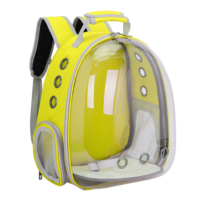 Solid color transparent pet bag cat bag out portable bag pet backpack pet space capsule wholesale cat supplies