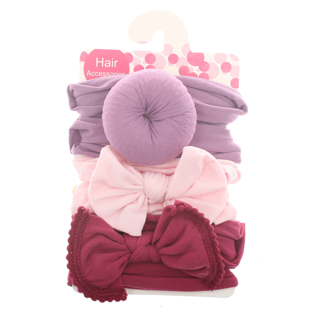 Foreign trade hot selling children's hair band baby ball bow soft elastic nylon headband head ornament baby hair accessories