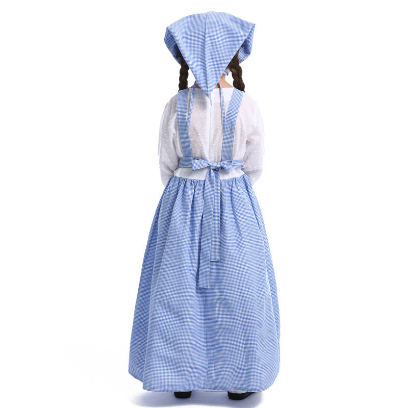 Children's drama stage performance costume Halloween costume European pastoral style farm dress flower shop girl dress