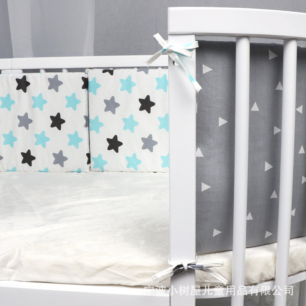 New cross-border hot sale baby crib guardrail toddler bed guardrail baby anti-collision printed pattern crib guardrail wholesale