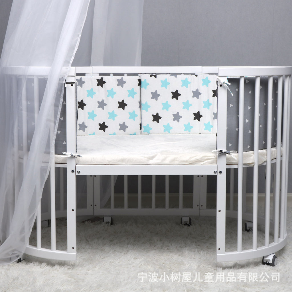 New cross-border hot sale baby crib guardrail toddler bed guardrail baby anti-collision printed pattern crib guardrail wholesale