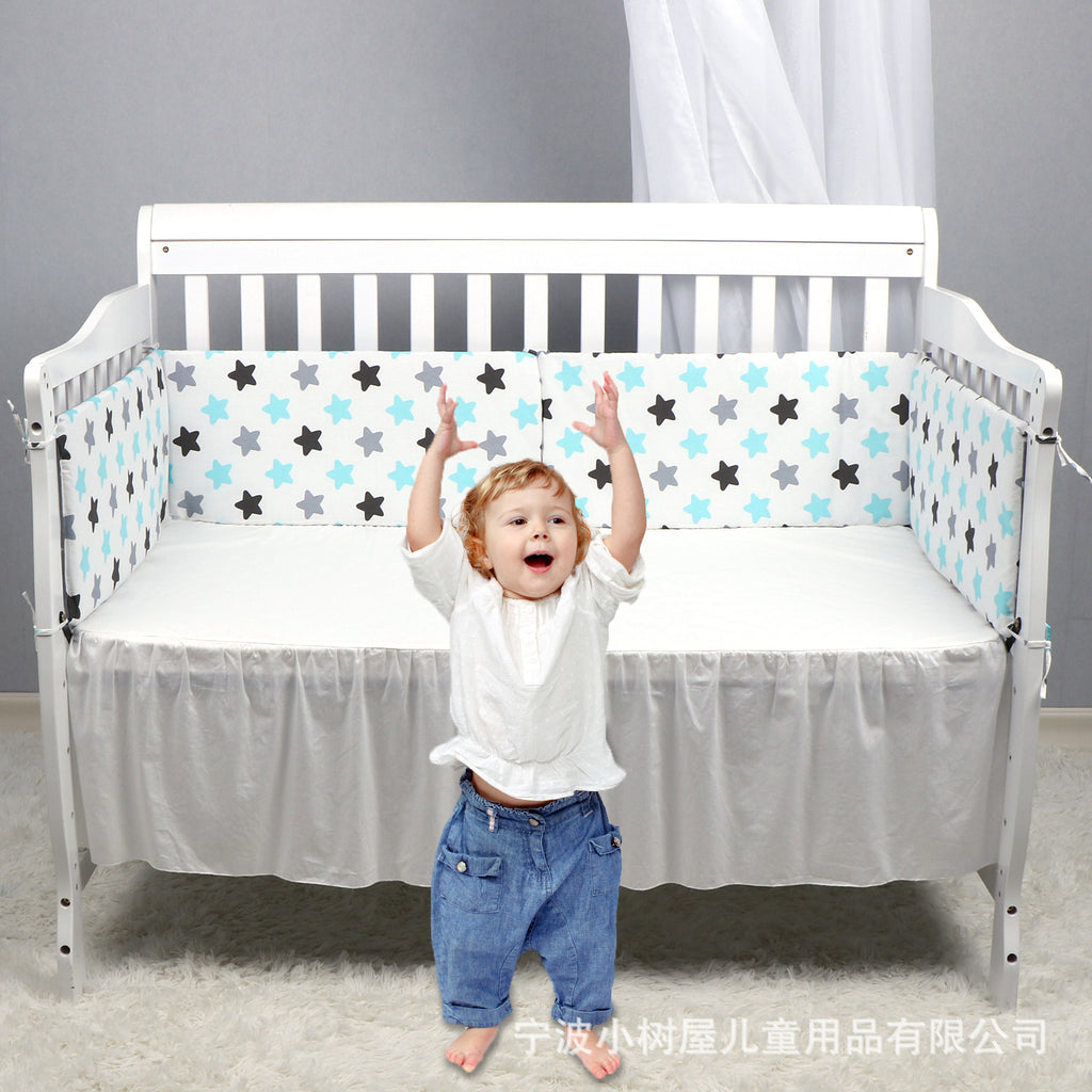New cross-border hot sale baby crib guardrail toddler bed guardrail baby anti-collision printed pattern crib guardrail wholesale