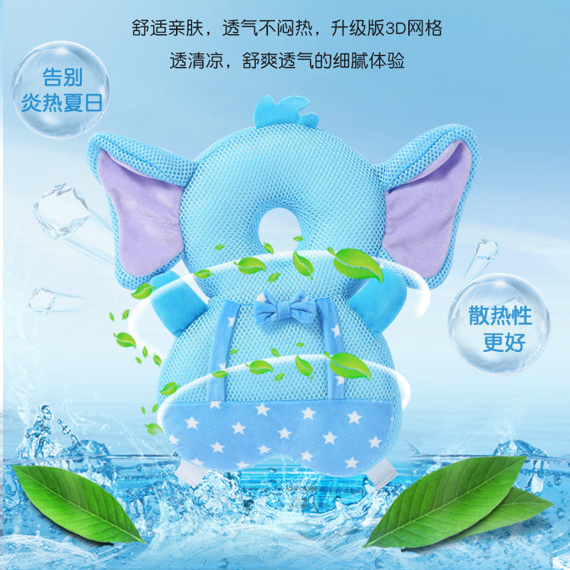 New children's anti-fall pillow large summer breathable mesh baby head pillow baby toddler anti-collision head protection pad