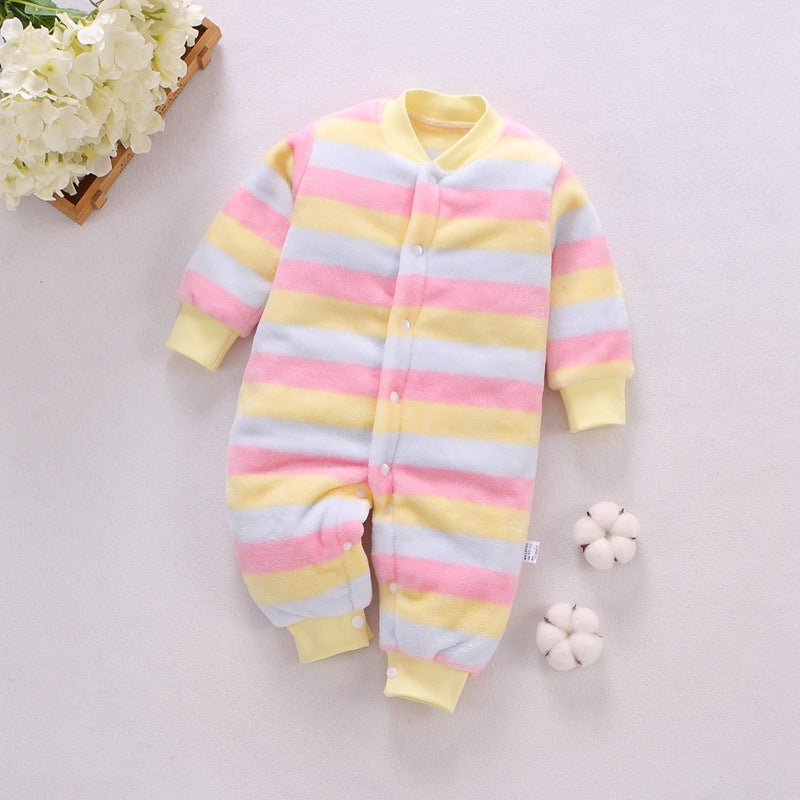Baby one-piece pajamas spring, autumn and winter models thickened romper 0-1-2 years old male and female baby climbing suit newborn clothes