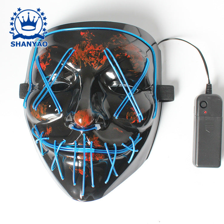led luminous mask halloween dress up props EL luminous mask masquerade party cold light strip ghost mask