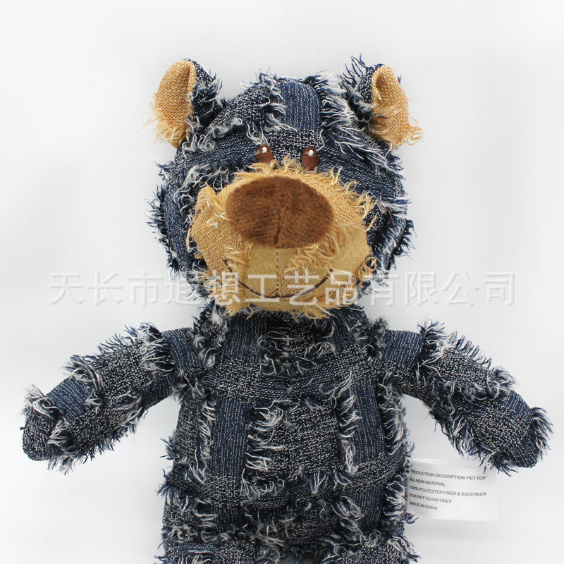 Cross-border pet cat plush sound funny toy dog chewing teeth training pet supplies beggar bear