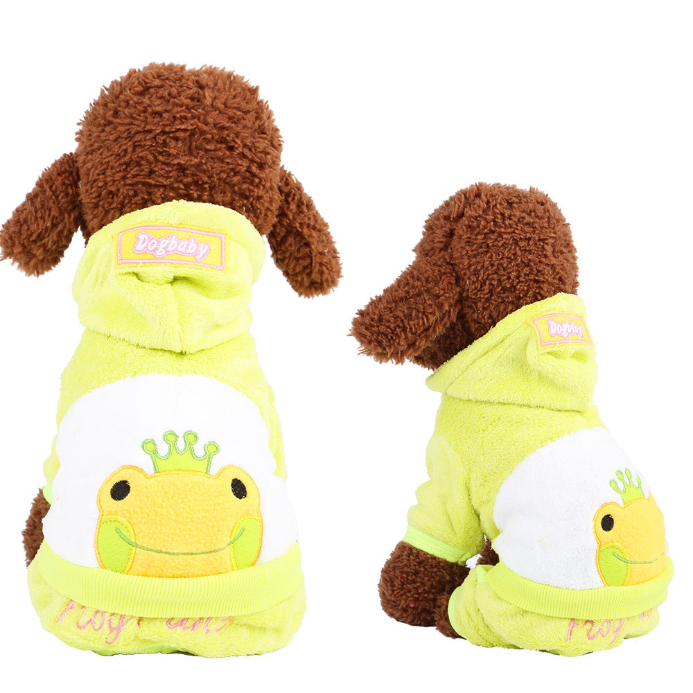 T Manufacturer New Pet Clothes Coral Fleece Puppy Clothes Cartoon Elk Dog Transformation Clothes Autumn and Winter