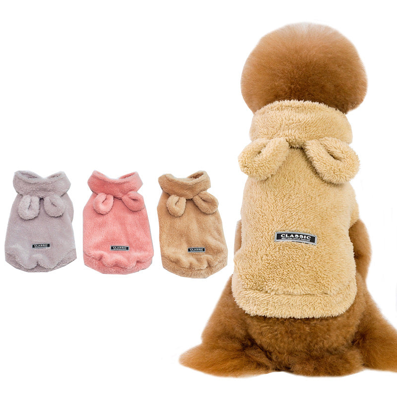 Dog clothes pet clothes hooded thick dog clothes fleece classic bear costume wholesale