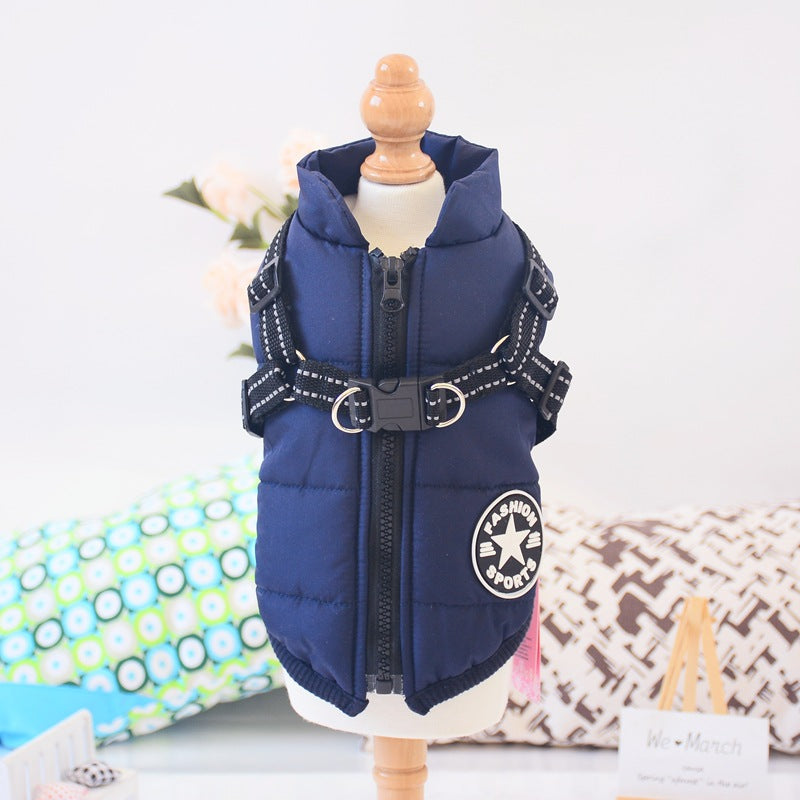 New product Amazon cross-border dog clothes chest and back one cotton waistcoat pet coat winter coat thick two-legged coat