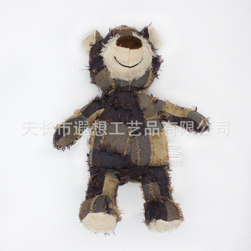 Cross-border pet cat plush sound funny toy dog chewing teeth training pet supplies beggar bear