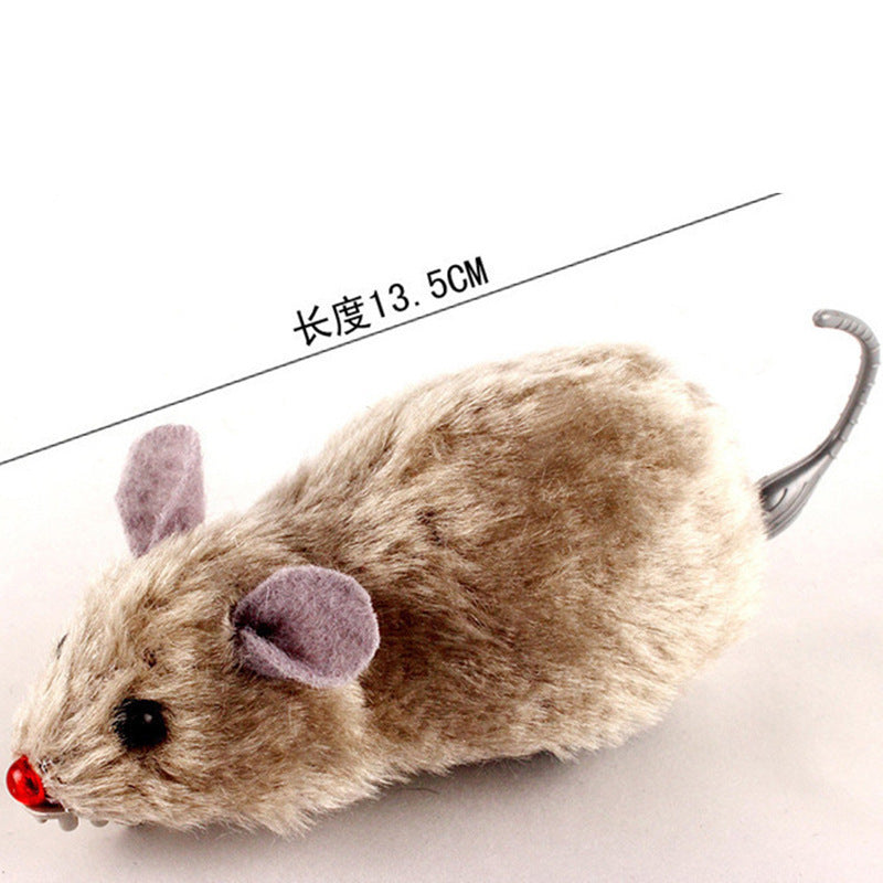 Cat toy realistic mouse with clockwork plush type trick pet cat special to tease cats little mouse can run