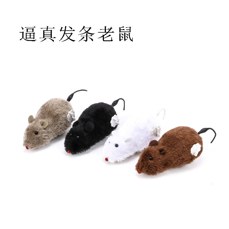 Cat toy realistic mouse with clockwork plush type trick pet cat special to tease cats little mouse can run