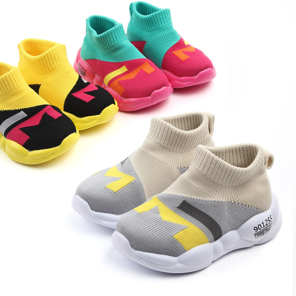 New breathable baby toddler shoes flying woven mesh children's casual shoes toddler breathable color matching children's shoes 2232