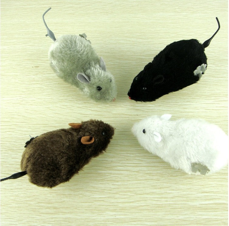 Cat toy realistic mouse with clockwork plush type trick pet cat special to tease cats little mouse can run