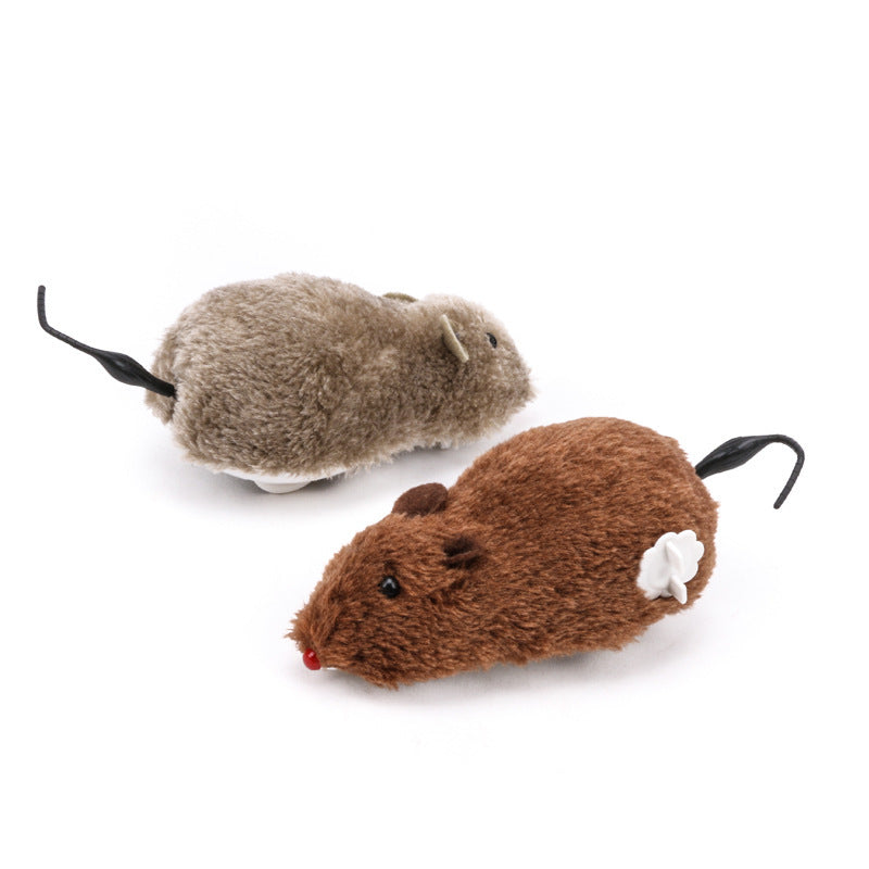 Cat toy realistic mouse with clockwork plush type trick pet cat special to tease cats little mouse can run