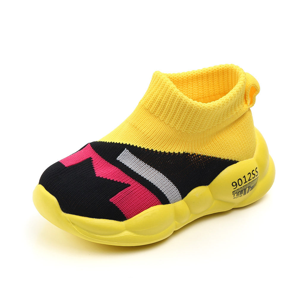 New breathable baby toddler shoes flying woven mesh children's casual shoes toddler breathable color matching children's shoes 2232