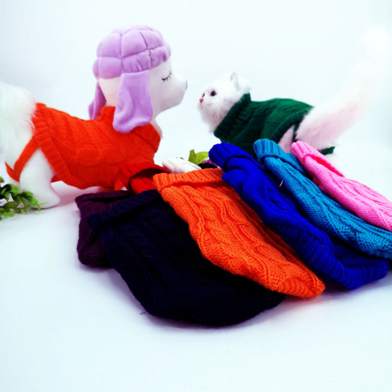 Manufacturers wholesale thickened autumn and winter pet sweaters to keep warm small cat and dog sweaters Teddy pet clothing dog clothes