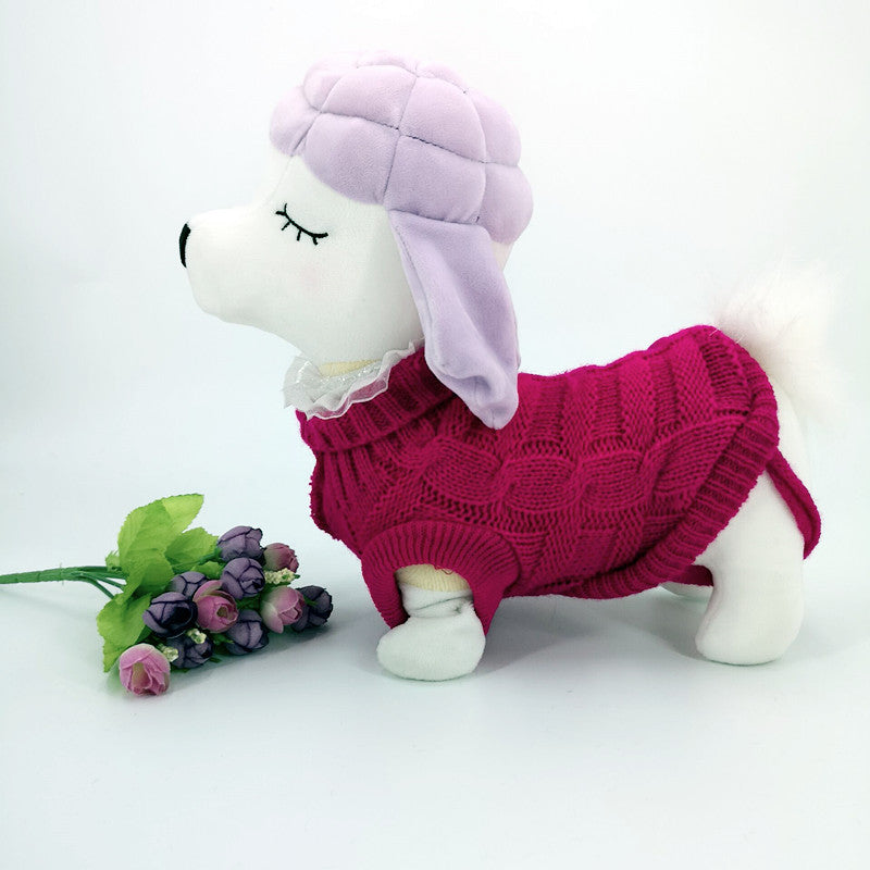 Manufacturers wholesale thickened autumn and winter pet sweaters to keep warm small cat and dog sweaters Teddy pet clothing dog clothes