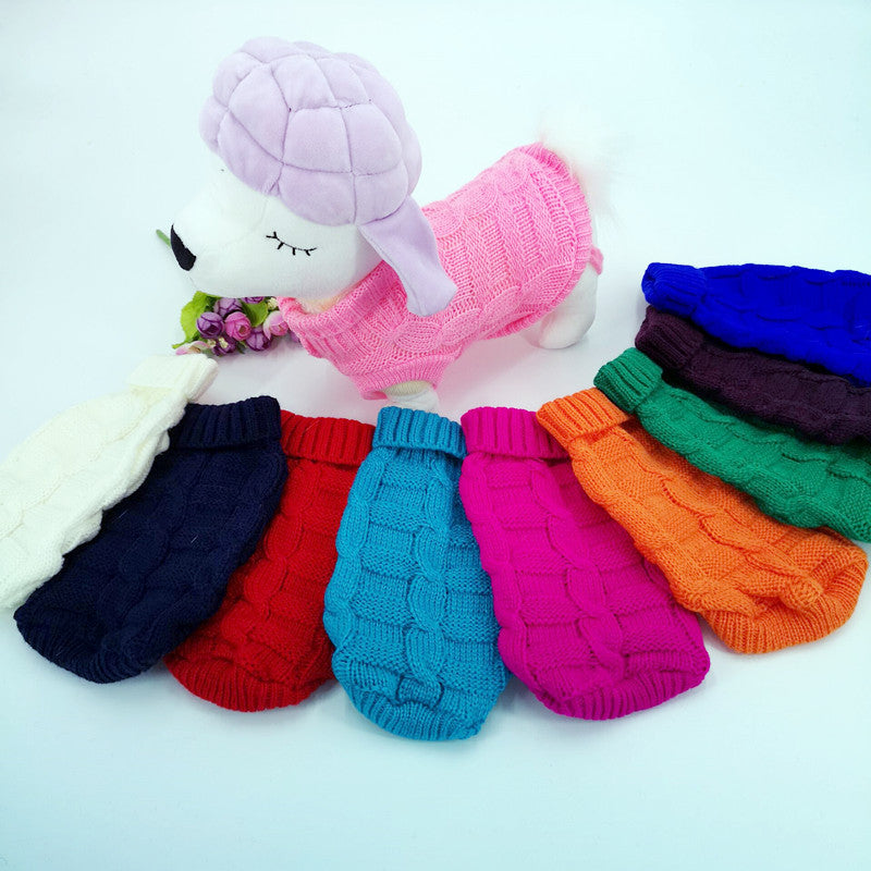 Manufacturers wholesale thickened autumn and winter pet sweaters to keep warm small cat and dog sweaters Teddy pet clothing dog clothes