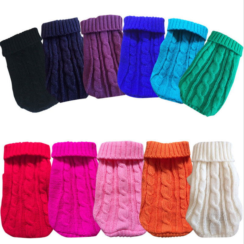 Manufacturers wholesale thickened autumn and winter pet sweaters to keep warm small cat and dog sweaters Teddy pet clothing dog clothes
