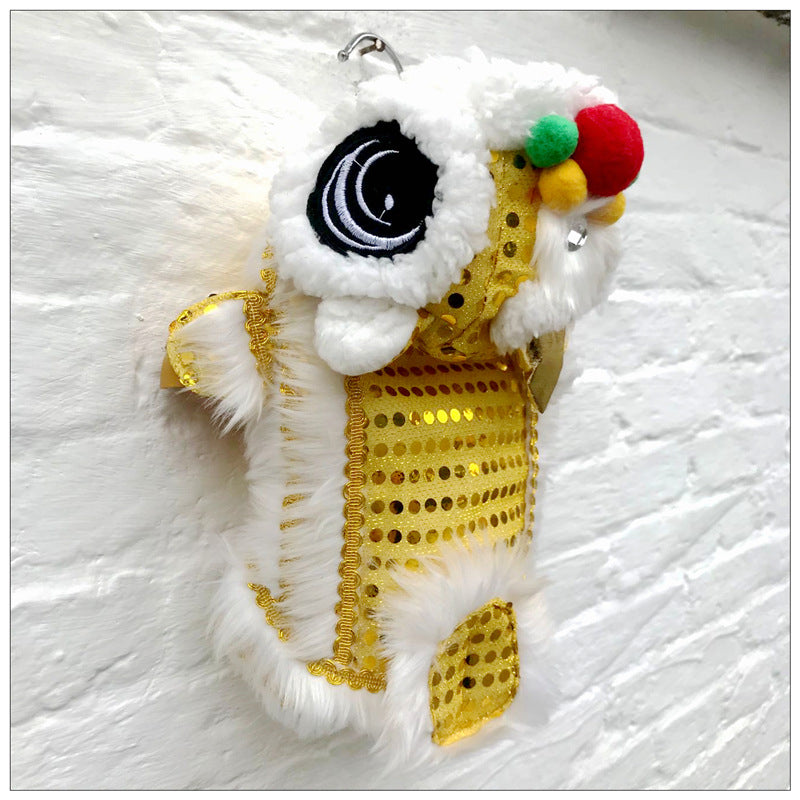 Pet clothes lion dance and lion dance festive red sequins full canine New Year's clothing dog winter clothing cat and dog transfiguration