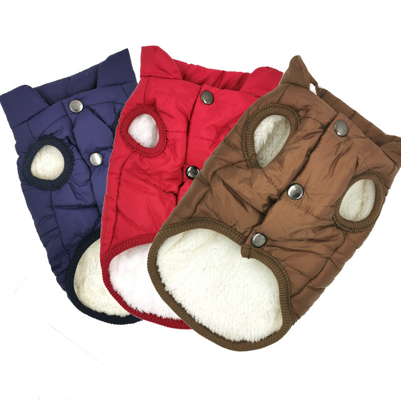Amazon new pet vest simple vest dog clothes autumn and winter thick warm cotton jacket dog vest cotton jacket
