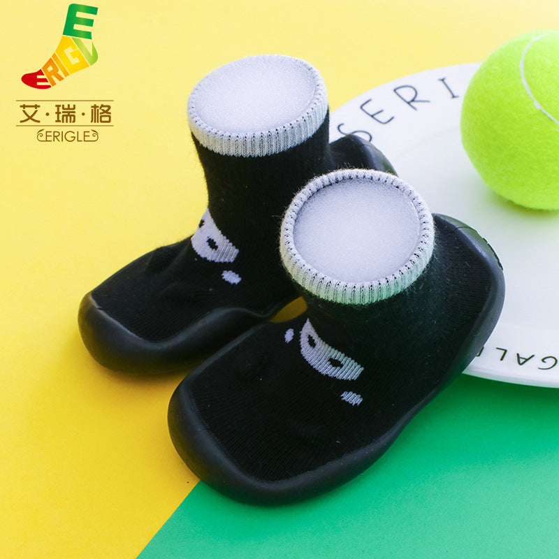 Spring and summer new baby children's shoes cartoon home floor footwear baby toddler shoes striped animal pattern socks shoes